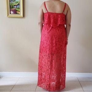 Dresses - Coral lace maxi dress Dresses - Coral lace maxi dress